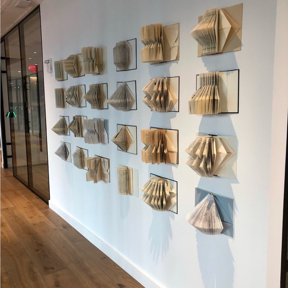 Upcyceld Vintage Book Decor Folded Book Art / 3D Book Sculpture / Book Origami - Picture 2 of 8